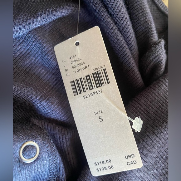 Anthropologie Ribbed Wide Leg Jumpsuit Dark Gray Sz Small NWT - Picture 9 of 10